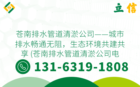 苍南排水管道清淤公司——城市排水畅通无阻，生态环境共建共享 (苍南排水管道清淤公司电话)