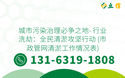 城市污染治理必争之地- 行业洗劫：全民清淤攻坚行动 (市政管网清淤工作情况表)