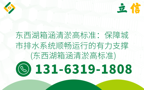 东西湖箱涵清淤高标准：保障城市排水系统顺畅运行的有力支撑 (东西湖箱涵清淤高标准)
