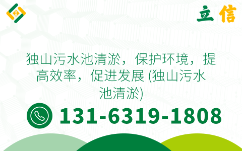 独山污水池清淤，保护环境，提高效率，促进发展 (独山污水池清淤)