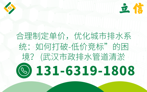 合理制定单价，优化城市排水系统：如何打破-低价竞标”的困境？ (武汉市政排水管道清淤单价)