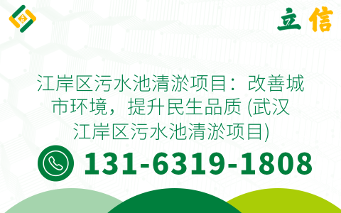 江岸区污水池清淤项目：改善城市环境，提升民生品质 (武汉江岸区污水池清淤项目)