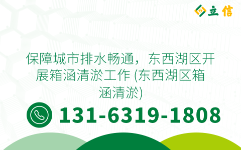 保障城市排水畅通，东西湖区开展箱涵清淤工作 (东西湖区箱涵清淤)