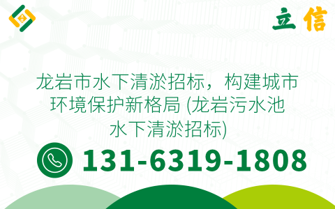 龙岩市水下清淤招标，构建城市环境保护新格局 (龙岩污水池水下清淤招标)