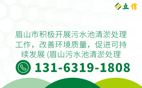 眉山市积极开展污水池清淤处理工作，改善环境质量，促进可持续发展 (眉山污水池清淤处理)