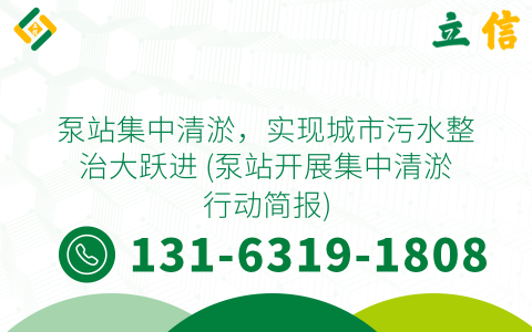 泵站集中清淤，实现城市污水整治大跃进 (泵站开展集中清淤行动简报)