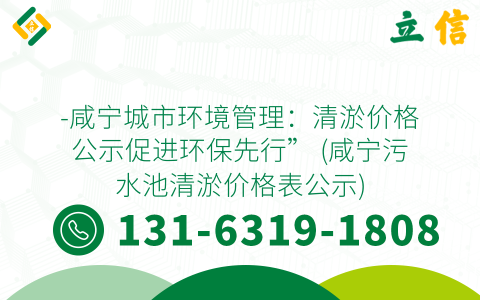 -咸宁城市环境管理：清淤价格公示促进环保先行” (咸宁污水池清淤价格表公示)