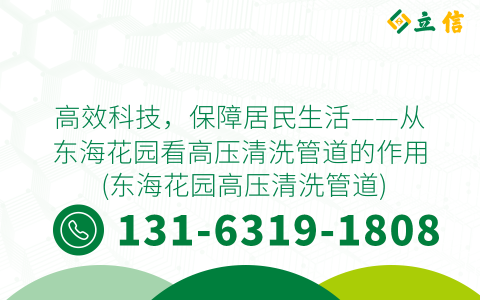 高效科技，保障居民生活——从东海花园看高压清洗管道的作用 (东海花园高压清洗管道)